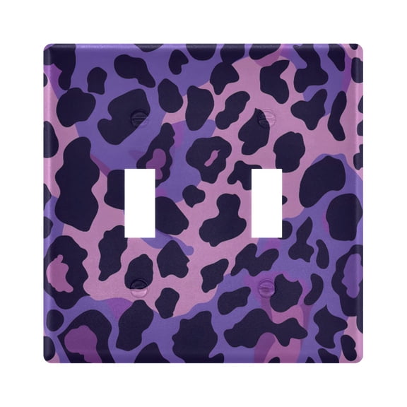 Purple Leopard Skin Texture Light Switch Cover Electrical Outlet Cover Replaceable Wall Plates 2-Gang