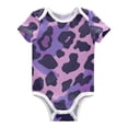 thumbnail image 1 of Purple Leopard Skin Texture Pure Cotton Bodysuit Short Sleeve Pajamas One-Piece Romper Unisex 18M, 1 of 6