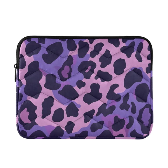 Purple Leopard Skin Texture Quilted Laptop Protective Cases Computer Sleeves Tablet Bags Briefcases M