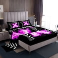 thumbnail image 1 of Purple Letter X Bed Sheets Set Monogram Home D茅cor, Baseball Sheets Queen Size Teens Bedroom, Ice And Fire Sports Games Sheet Set Flame Baseball Bedding Set For All-Season, Black, 1 of 5