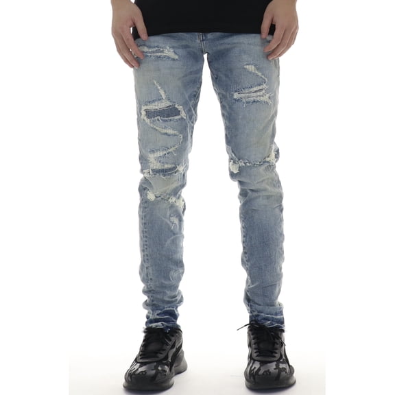 Purple Light Indigo Vintage Denim &ndash; Comfortable and Stylish Slim Fit Jeans