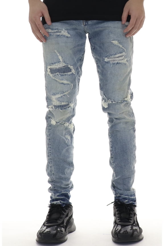 Purple Light Indigo Vintage Denim – Comfortable and Stylish Slim Fit Jeans