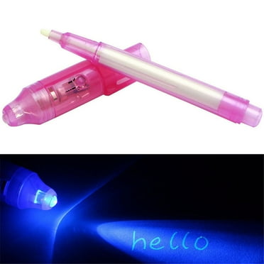Purple Light Ultraviolet Magic Uv Invisible Light Pen Multifunctional Best-Selling Led Light Pen Pink, Invisible Ink Charm, Home and Kitchen, 5Pc Fluorescent Pen, By Meiiso