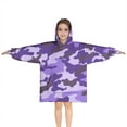 thumbnail image 1 of Purple Lilac Camo Classic Shapes Pattern Blanket Hoodies for Kids 6-13YR Oversize Wearable Blanket Hoodies for Boys Girls Teens, 1 of 7
