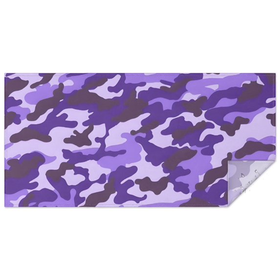 Purple Lilac Camo Classic Shapes Pattern Rectangle Tablecloth 60"x120",Waterproof Polyester Rectangle Table Cloth, Wipeable Spillproof Polyester Tablecloth for Dining, Camping, Indoor and Outdoor