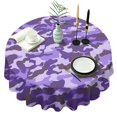 thumbnail image 1 of Purple Lilac Camo Classic Shapes Pattern Round Tablecloth 60"x60",Wrinkle Wipeable Table Cloth for Kitchen Dining Room Picnic Patio Party, 1 of 6