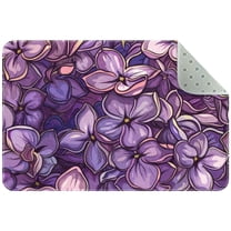 Purple Lilac Flowers Entryway Rug, 2x3 Area Rug Indoor Door Mat Non-slip Washable Floor Carpet Rug for Bedroom Office Dining Room Bathroom