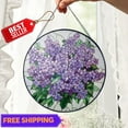 thumbnail image 1 of Purple Lilac Flowers Suncatcher, Glass-Effect Spring Window Hanging, 1 of 5