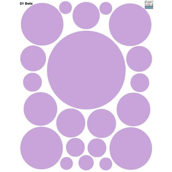 Purple Lilac Polka Dot Wall Decals (63 Dots) Vinyl Peel n Stick Circle ...