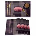 thumbnail image 1 of Purple Line Geometric Placemats Set of 6 Circle Abstract Art Place Mats Indoor Wipeable Table Mats Washable Cloth Dining Table Placemats for Kitchen Holiday Party Home Decor 13x19 Inch, 1 of 9