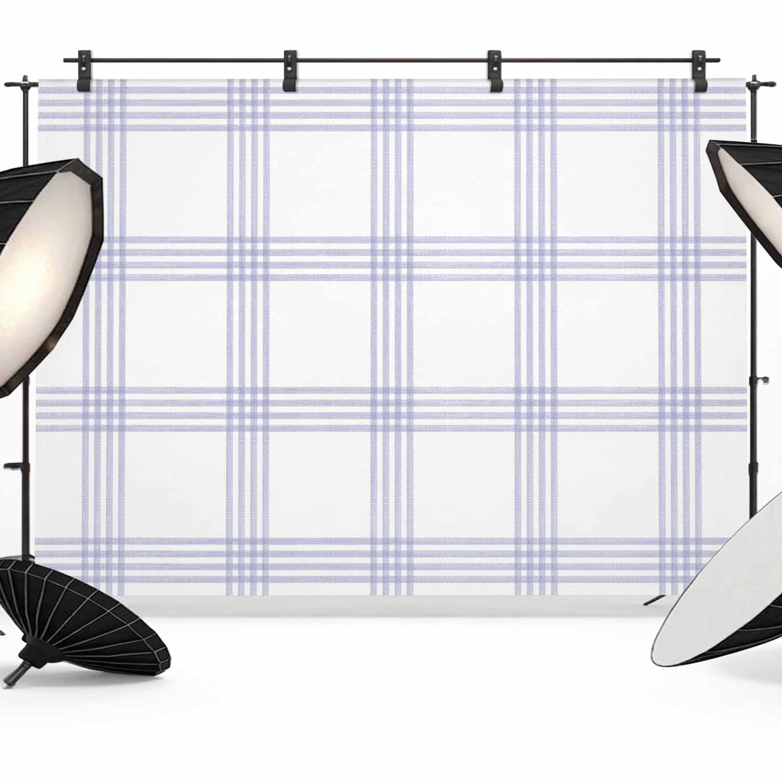 Chekered Backdrops Purple Line Plaid Photography Backdrop 7x5FT, Vintage Boho Checkered ...