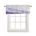 thumbnail image 1 of Purple Linen Curtain Valance for Bedroom/Bathroom/Kitchen/Office/Living/Dining Room Window,Ocean Sea Wave Geometric Abstract Minimalist Art Pocket Topper Drapes Decorative Cafe Drapery Panel 54"x18", 1 of 6