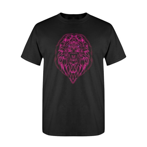 Purple Lion Head Design T-Shirt Men -Image by Shutterstock, Male Small