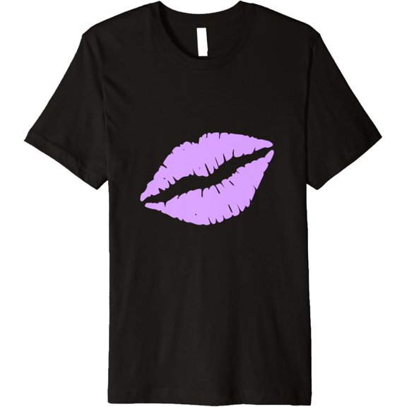 Purple Lips Premium T-Shirt men and women can wear, black, white, gifts