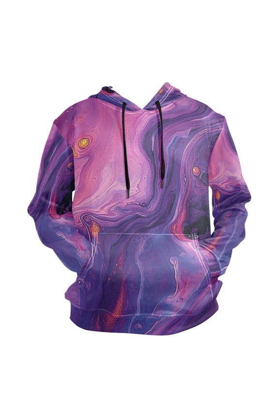Purple Liquid Abstraction Men’s Hoodies Sweatshirt Fleece Jackets Long Sleeve Sweatshirts