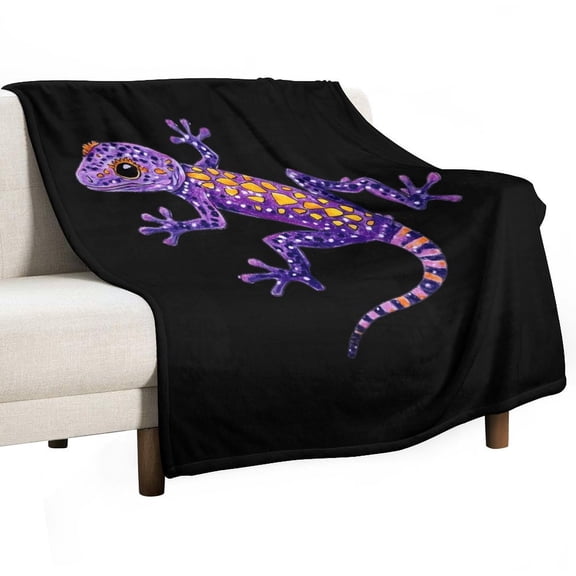 Purple Lizard Super Soft Blanket Flannel Throw Blanket Flannel Microfiber Blankets for Couch Bed Sofa Fluffy and Warm 50"x60"