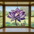 thumbnail image 1 of Purple Lotus Acrylic Suncatcher, Lotus Flower Stained Glass Hanging, Boho Zen Ornament, Spiritual Window Decor, Floral Christmas Sun Catcher, 1 of 7