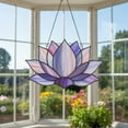 thumbnail image 1 of Purple Lotus Acrylic Suncatcher, Lotus Flower Stained Glass, Zen Floral Ornament, Boho Window Decor,Spiritual Home Sun Catcher,Xmas Ornament, 1 of 7