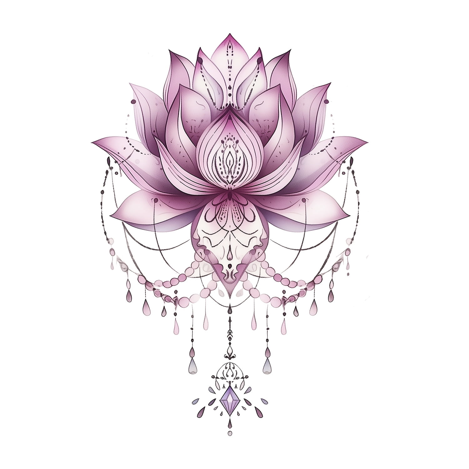 Purple Lotus Flower Stickers 14.9x21.2inch Vinyl Peel and Stick Bedroom ...