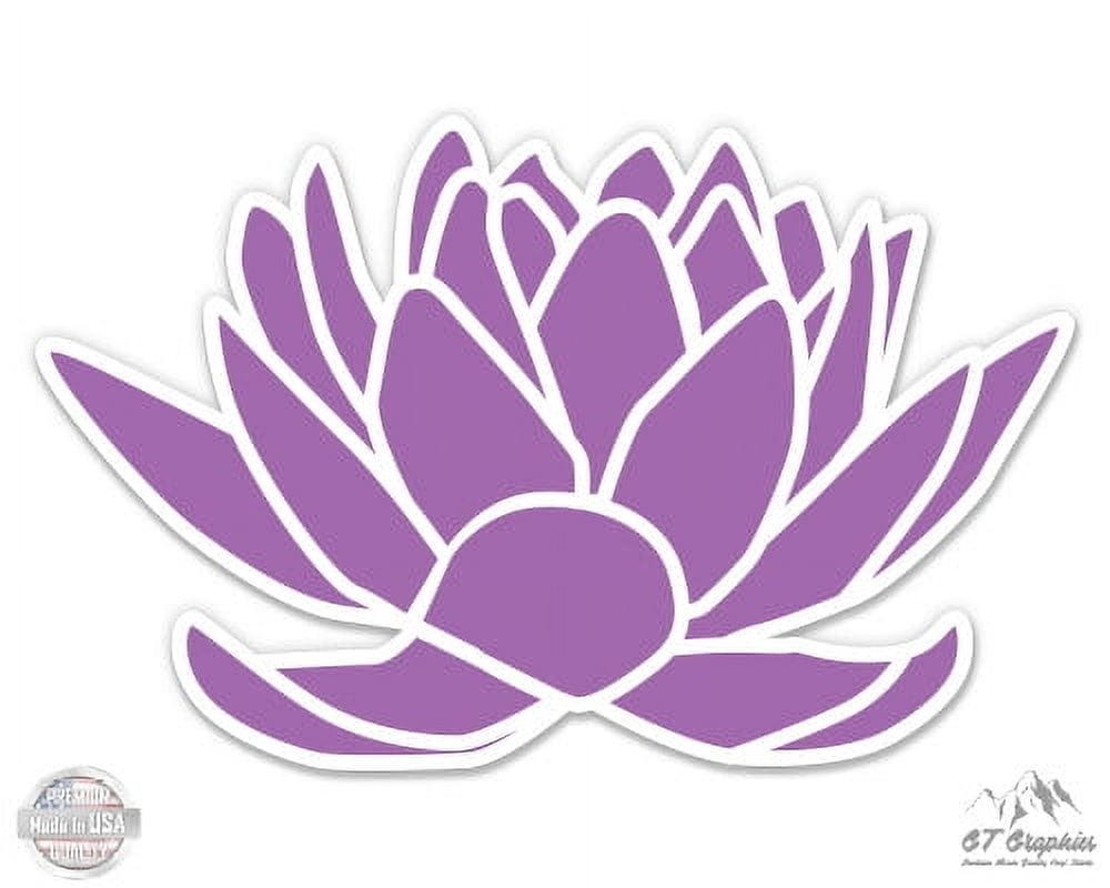 Purple Lotus Flower Yoga Peace Zen - 3" Vinyl Sticker - For Car Laptop ...