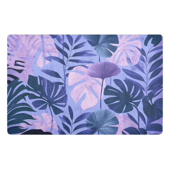 Purple Lotus Leaf Floor Door Mat Outdoor Indoor for Home Entrance Welcome Mats 32"x20"