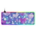 thumbnail image 1 of Purple Love Heart RGB Gaming Mouse Pad Large Keyboard Mat Rubber Base 13 Light Modes, 1 of 6