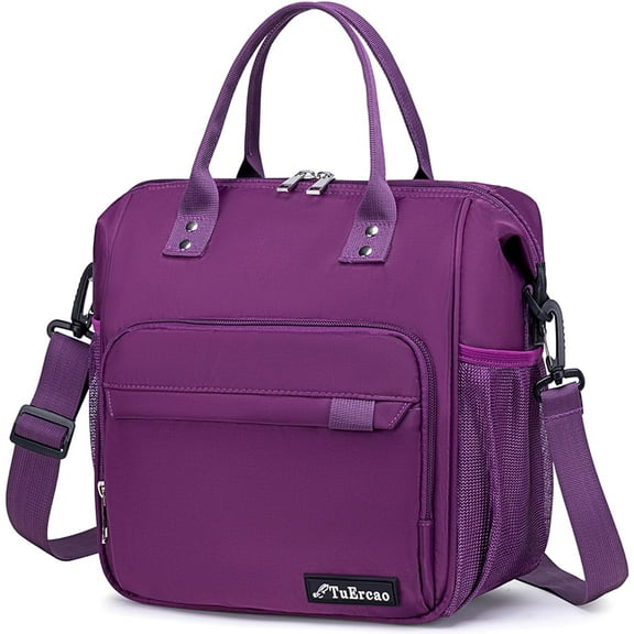 Purple Lunch Box for Women Insulated Lunch Bag Fits Bento Boxes, Snack and Foods, Ladies Lunch Tote Bag for Mother Mom Sister Friend Wife Her