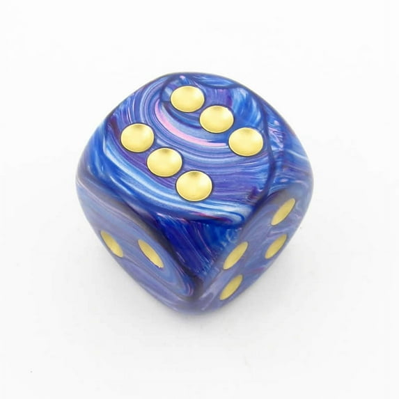 Purple Lustrous Die with Gold Pips D6 30mm (1.18in) Pack of 1 Chessex