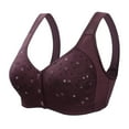 thumbnail image 1 of LOVZFMLL Plus Size Bras for Women Floral Comfort Breathable No Underwire Bra Push Up Full Coverage Front Closure Bra Everyday Bralettes Purple M, 1 of 3