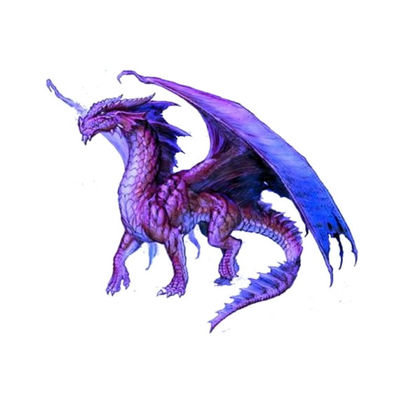 Purple Majestic Dragon Edible Cake Topper 8" Round
