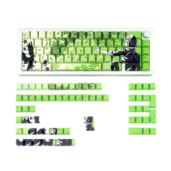 Purple Makima Anime Keycaps, Side-Lit Cherry Profile PBT Dye-Sublimation Keycap Set Compatible with Wooting 60HE Keyboard