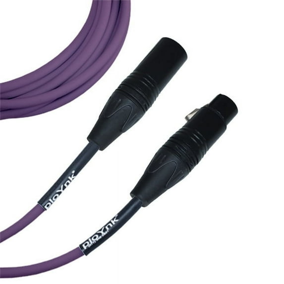 Purple Male To Female XLR Microphone Cable - 5 Ft Long