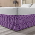thumbnail image 1 of Purple Mandala Bed Skirt, Classic Style Victorian Swirled Floral Branches with Effects Design, Elastic Bedskirt Dust Ruffle Wrap Around for Bedding Decor, 4 Sizes, White Purple, by Ambesonne, 1 of 2