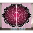 thumbnail image 1 of Ambesonne Purple Mandala Curtains 2 Panel Set, Classic Baroque, 108" x 90", Pale Pink Maroon Black, 1 of 3