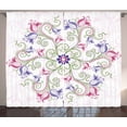 thumbnail image 1 of Ambesonne Purple Mandala Curtains 2 Panel Set, Classical Tulip, 108" x 63", Fern Green Magenta White, 1 of 3