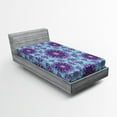 thumbnail image 1 of Purple Mandala Fitted Sheet, Geometric Mosaic Fractal Sign of Universe Graphic Art, Soft Decorative Fabric Bedding, Twin Size, Sky Blue Mauve, by Ambesonne, 1 of 2