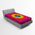 thumbnail image 1 of Ambesonne Purple Mandala Fitted Sheet, Rainbow Hippie, Twin XL Size, Multicolor, 1 of 2