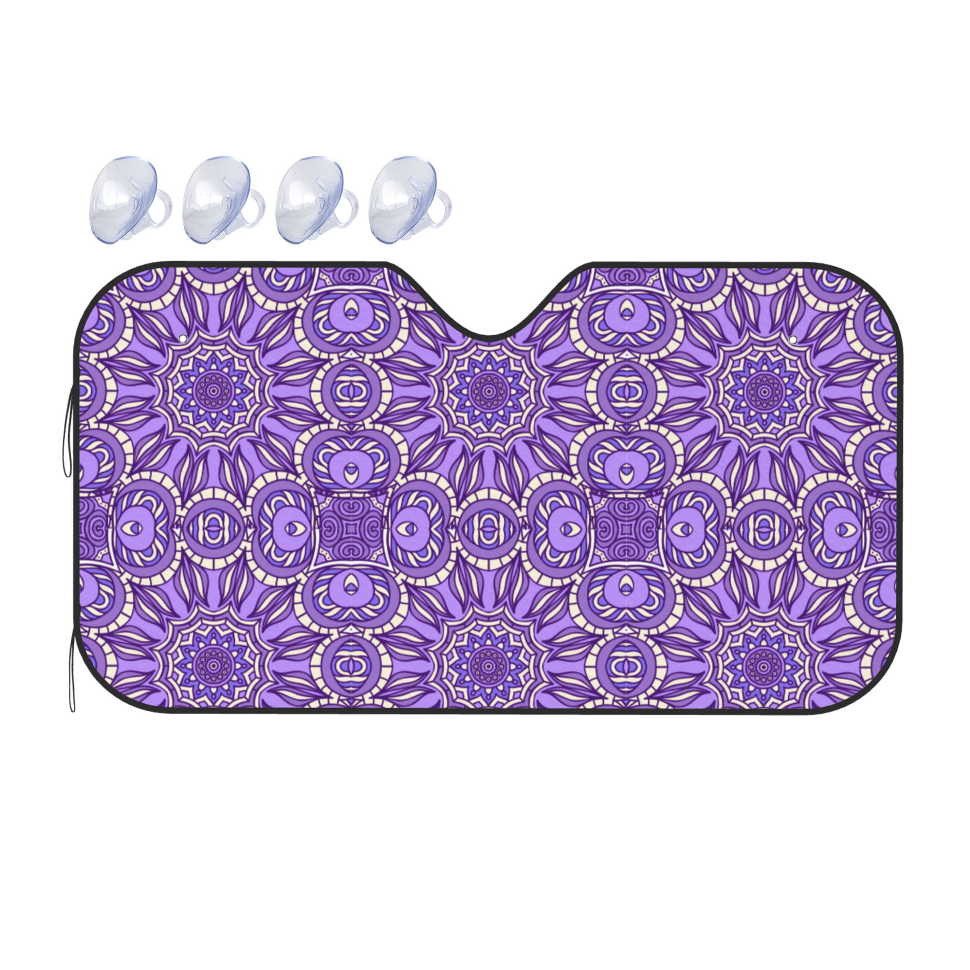 Purple Mandala Seamless Pattern 1-Piece Car Front Window Sunshade ...