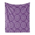 thumbnail image 1 of Purple Mandala Soft Flannel Fleece Throw Blanket, Classic Style Victorian Swirled Floral Branches with Effects Design, Cozy Plush for Indoor and Outdoor Use, 70" x 90", White Purple, by Ambesonne, 1 of 5