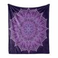thumbnail image 1 of Purple Mandala Soft Flannel Fleece Throw Blanket, Hand-Drawn Doodle Lace Mandala with Floral Motifs, Cozy Plush for Indoor and Outdoor Use, 50" x 60", Dark Purple Pale Mauve, by Ambesonne, 1 of 6