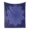 thumbnail image 1 of Purple Mandala Soft Flannel Fleece Throw Blanket, Oriental Print Abstract Floral Lacework Digital Image, Cozy Plush for Indoor and Outdoor Use, 50" x 60", Lavender Blue and Indigo, by Ambesonne, 1 of 6
