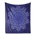 thumbnail image 1 of Purple Mandala Soft Flannel Fleece Throw Blanket, Oriental Print Abstract Floral Lacework Digital Image, Cozy Plush for Indoor and Outdoor Use, 60" x 80", Lavender Blue and Indigo, by Ambesonne, 1 of 6