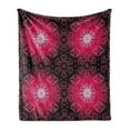 thumbnail image 1 of Purple Mandala Soft Flannel Fleece Throw Blanket, Vintage Psychedelic Ornamental Cosmos Essence Image, Cozy Plush for Indoor and Outdoor Use, 60" x 80", Maroon Hot Pink, by Ambesonne, 1 of 6