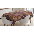 thumbnail image 1 of Ambesonne Purple Mandala Tablecloth Rectangular Table Cover, Boho Motif, 52"x70", Purple Yellow, 1 of 4