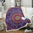 thumbnail image 1 of Purple Mandala Throw Blanket for Couch Persian Fleece Blanket, Oriental Sherpa Blanket Throw Size Boho Aesthetic Blanket, Retro Traditional Bed Blanket Hippie Paisley Home Decor Breathable, 1 of 6