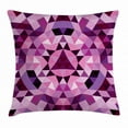 thumbnail image 1 of Purple Mandala Throw Pillow Cushion Cover, Round Mosaic Pattern Consists of Triangular Modules in Pastel Purple Shades, Decorative Square Accent Pillow Case, 24 X 24 Inches, Multicolor, by Ambesonne, 1 of 2