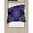 thumbnail image 1 of Purple Mandala Twin Size Duvet Cover Set, Oriental Lacework Mandala with Abstract Floral Motifs, Decorative 2 Piece Bedding Set with 1 Pillow Sham, Purple Grey Indigo and Pale Mauve, by Ambesonne, 1 of 3