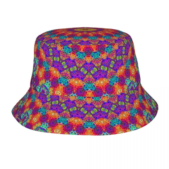 Purple Mandalas Ornament Bucket Hat Beach Sun Outdoor Cap Packable Fisherman Hat For Women And Men