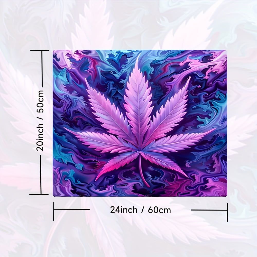 Purple Maple Leaf Pattern, Washer And Dryer Top Protection Mat, Washing Machine Dust Cover Mat, Kitchen Accessories, Non-Slip, For Laundry Bathroom Home Decor, Room Decor
