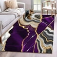 thumbnail image 1 of Purple Marble Area Rug 4x6 Washable Rug Non Slip Grey Gold Texture Vintage Farmhouse Art Large Area Rug Indoor Floor Carpet for Entryway Bedroom Kitchen Living Room Home Office Dining Room Nursery, 1 of 8
